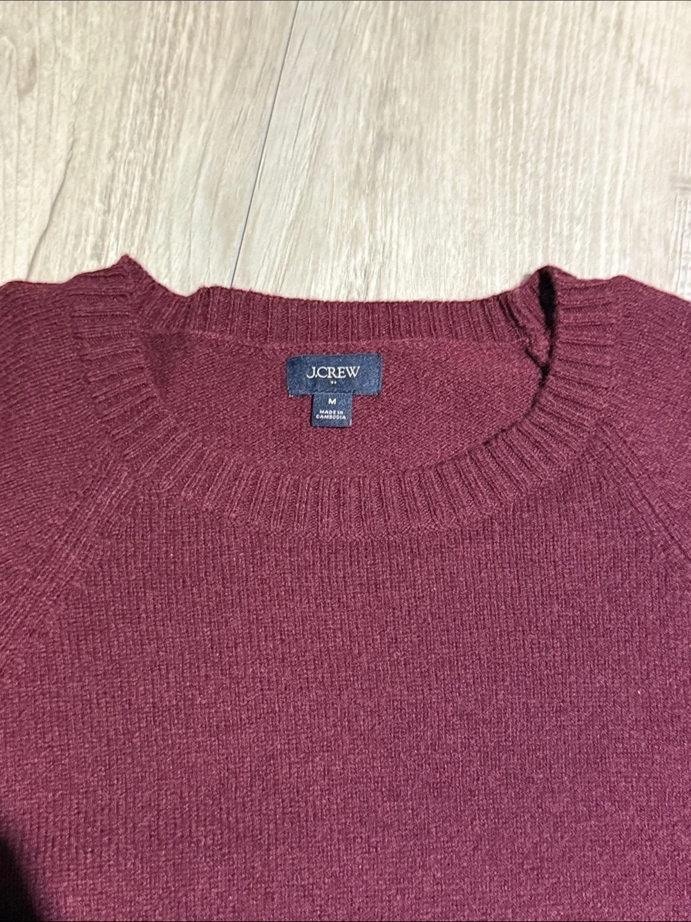 J. Crew Factory Men's Crewneck Sweater in Wine